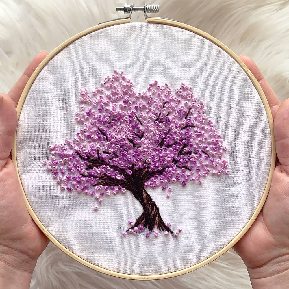 Sakura Tree Hand Embroidery Tutorial Makenstitch